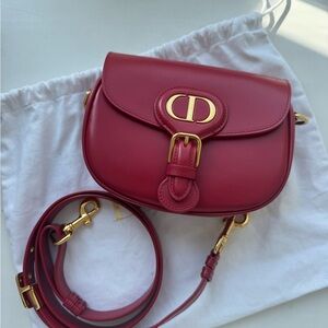 Dior Burgundy Crossbody Bag with Gold Hardware